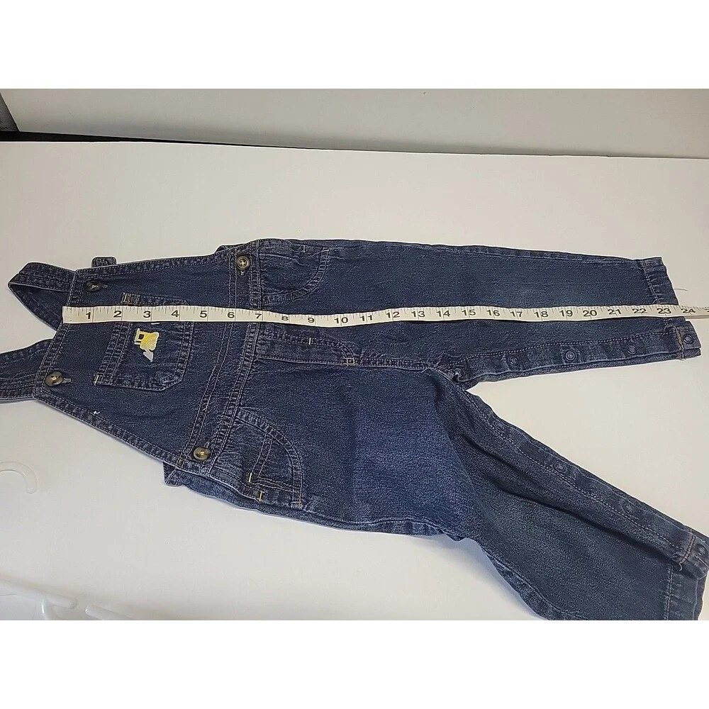 Carter's Blue Denim Embroidered‎ Bib Overalls - Size 18 months